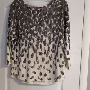 a.n.a Animal Print Sweater in Cream and Brown